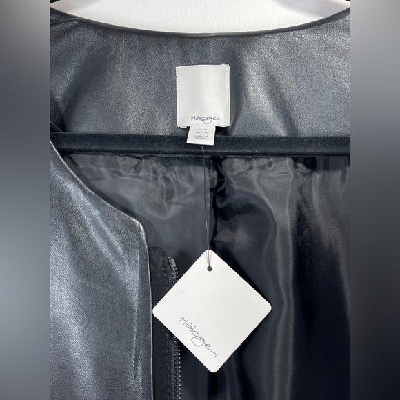 NWT HALOGEN Women’s Plus Size 100% Leather Jacket Size 24W - Picture 14 of 16